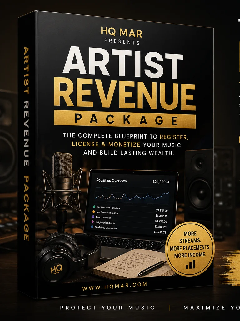 Artist Revenue Package: Music Royalties, Sync Licensing, Song Registration & Music Monetization Guide for Independent Artists product image (1)