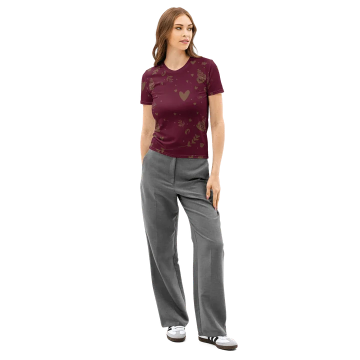 All-Over Print Women’s Cotton Crew Neck T-Shirt product image (1)