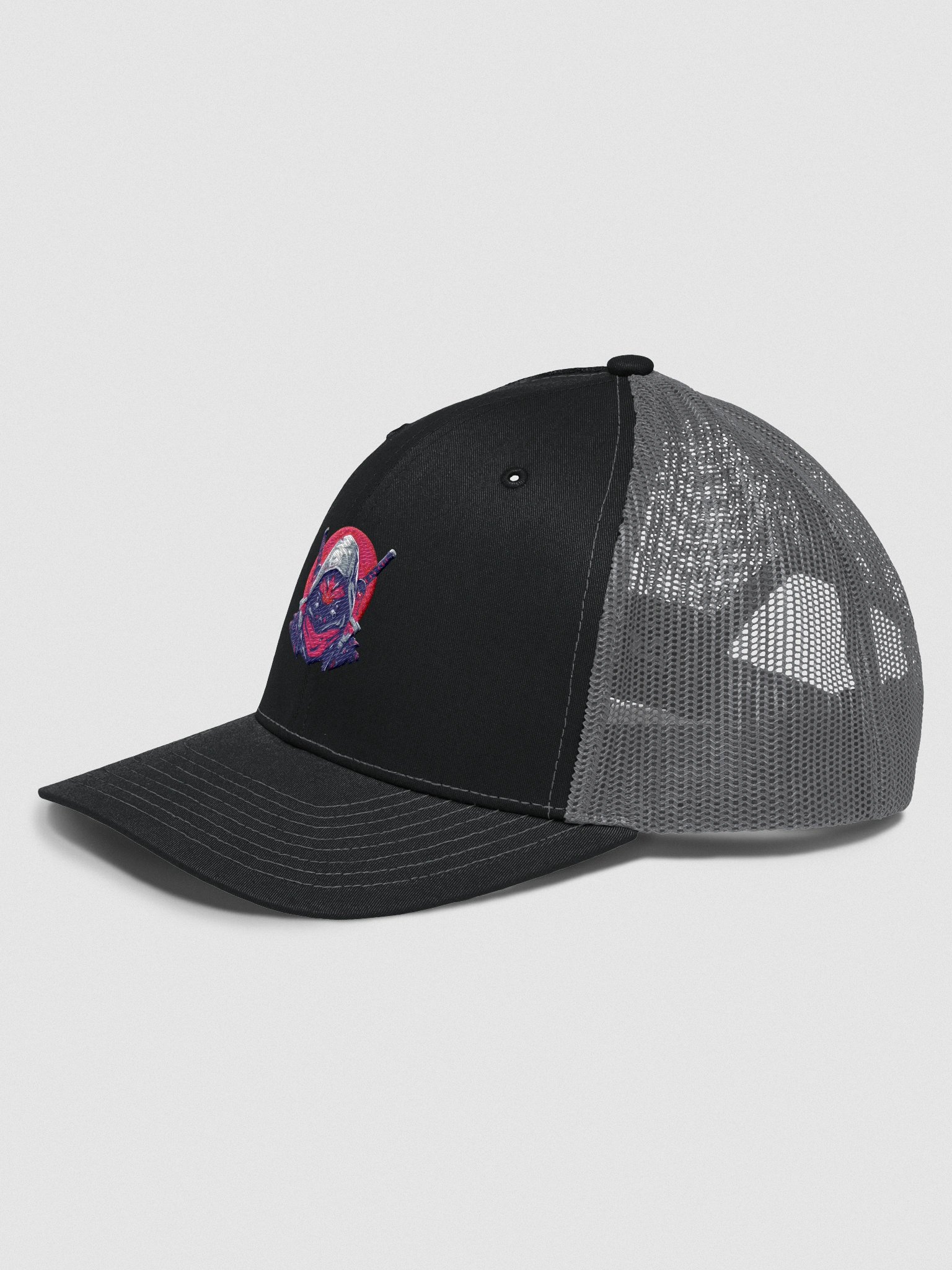 Samurai Ninja Warrior Trucker Cap – Black & Grey product image (2)