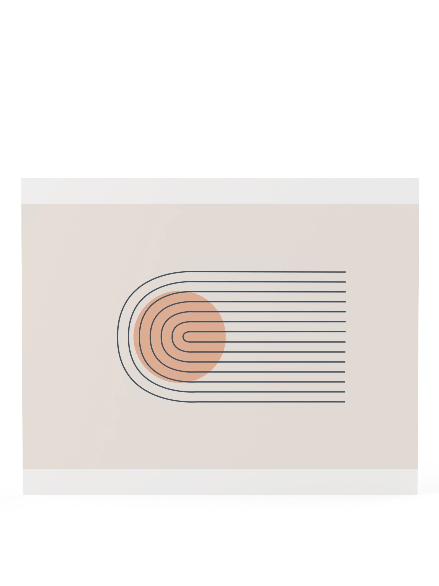 Dusty Blue Line Arch Print | Peach Bathroom Wall Art product image (8)