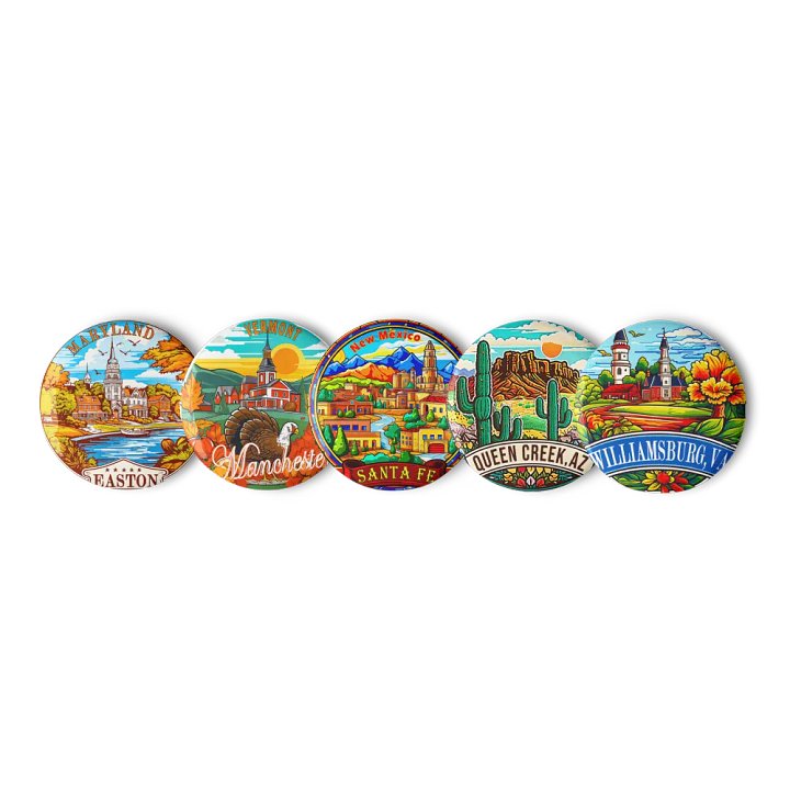 Set Of 5 Pins (U.S. Picturesque Small Towns & Landscapes) product image (2)