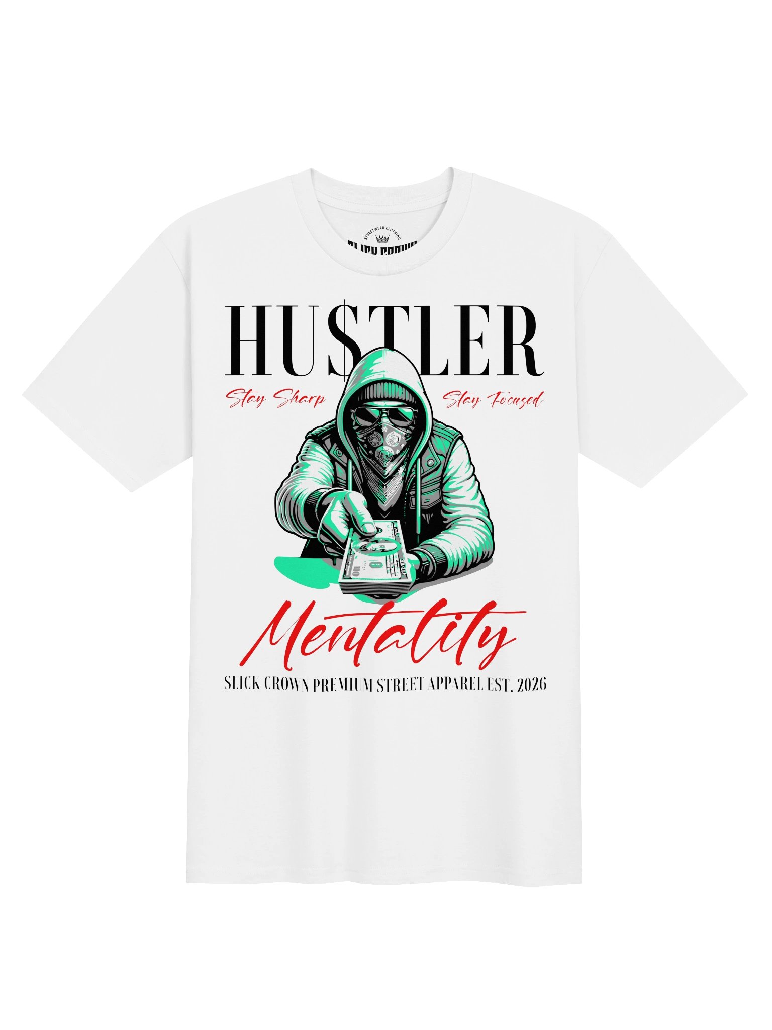 "HUSTLER MENTALITY" Premium Heavyweight Tee product image (1)