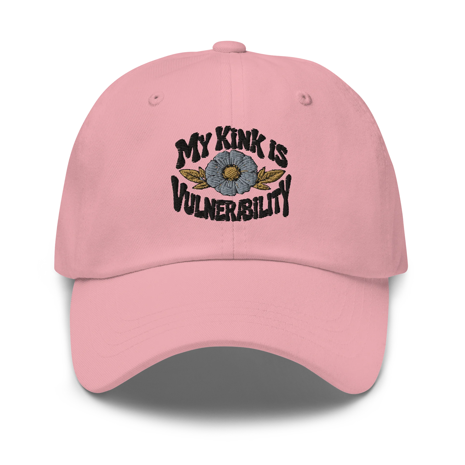 “My Kink Is Vulnerability” Pink Baseball Cap product image (1)
