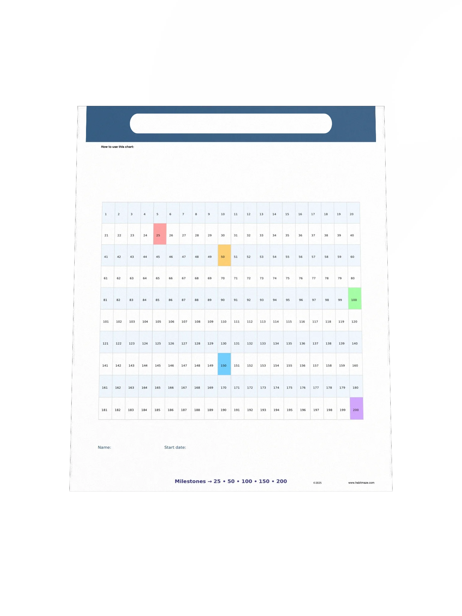200 Count Mark Off Chart product image (5)