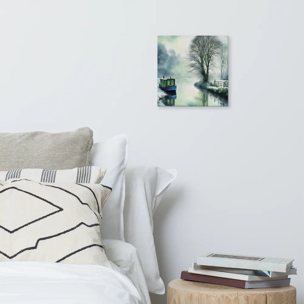 Narrow Boat In Winter Watercolour Wall Art product image (7)