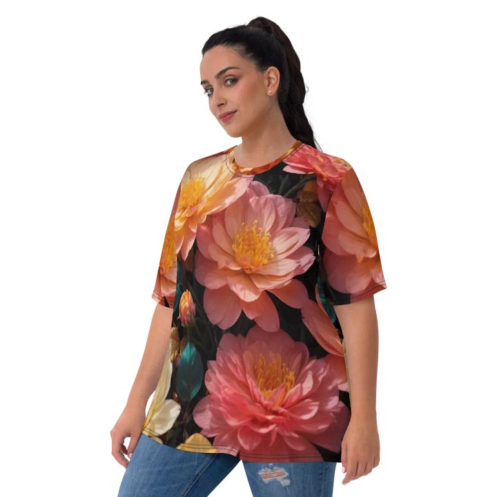 Ebony Blossom : Subtle Petal Print Tees product image (1)
