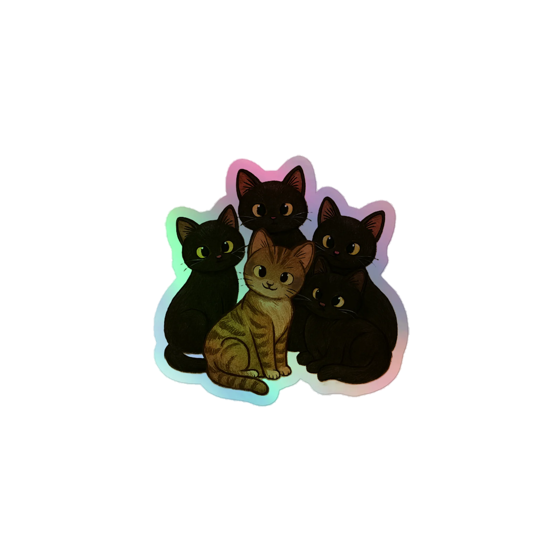 cinq cat brigade Holographic Sticker Set product image (1)
