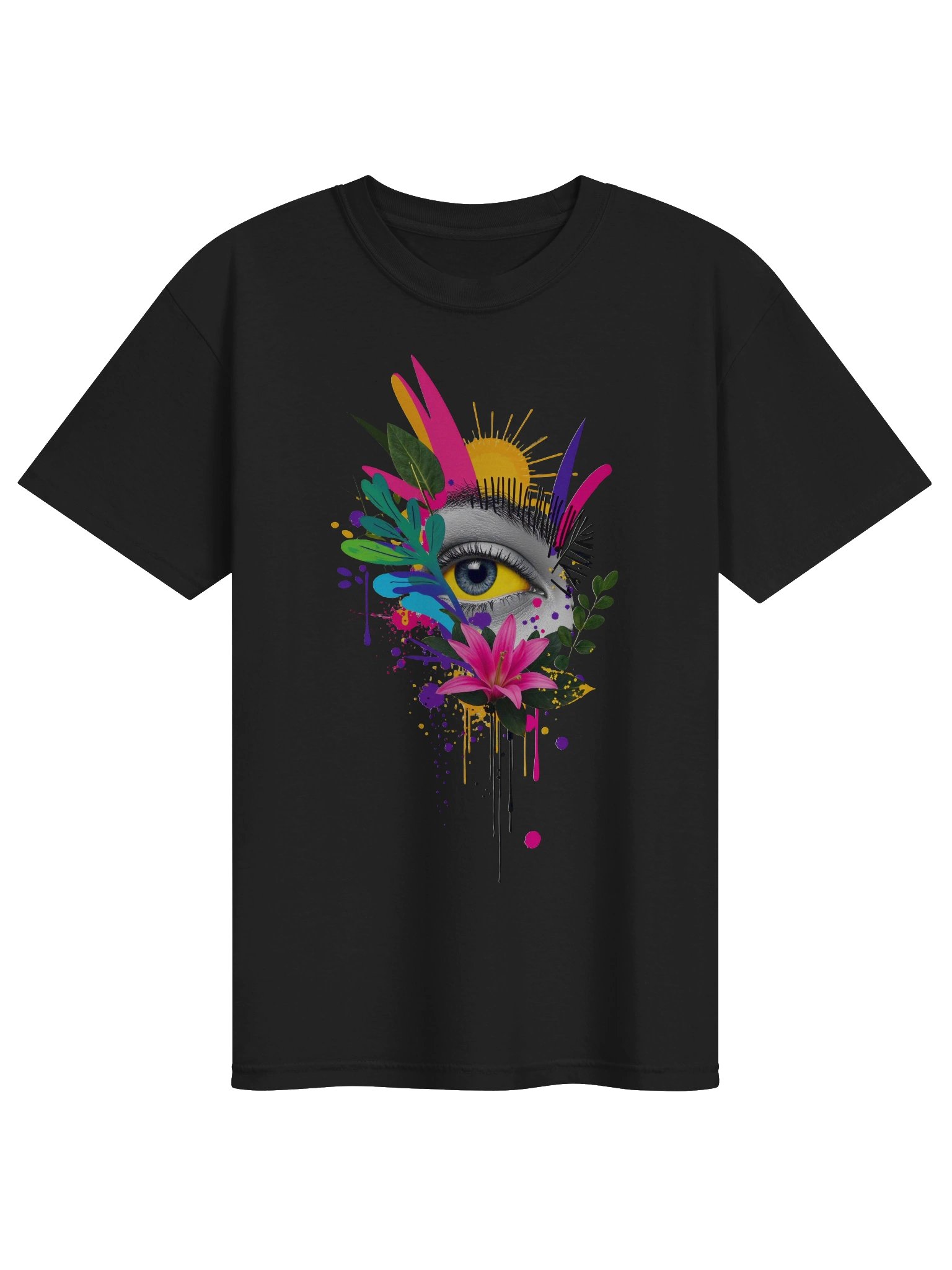 Psychedelic Eye Floral Graphic Tee product image (1)