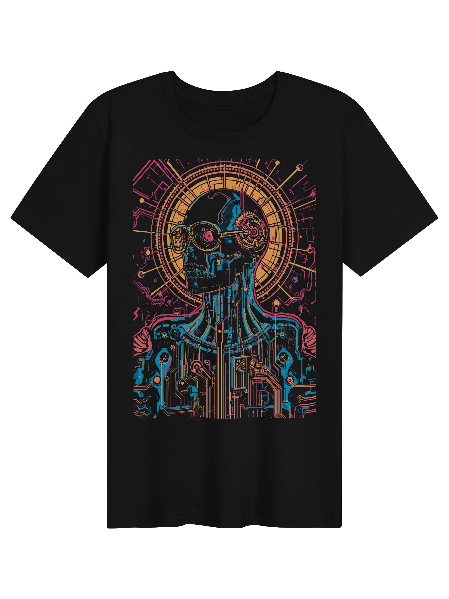 Cyberpunk Neon Skull Lightweight T-Shirt product image (1)