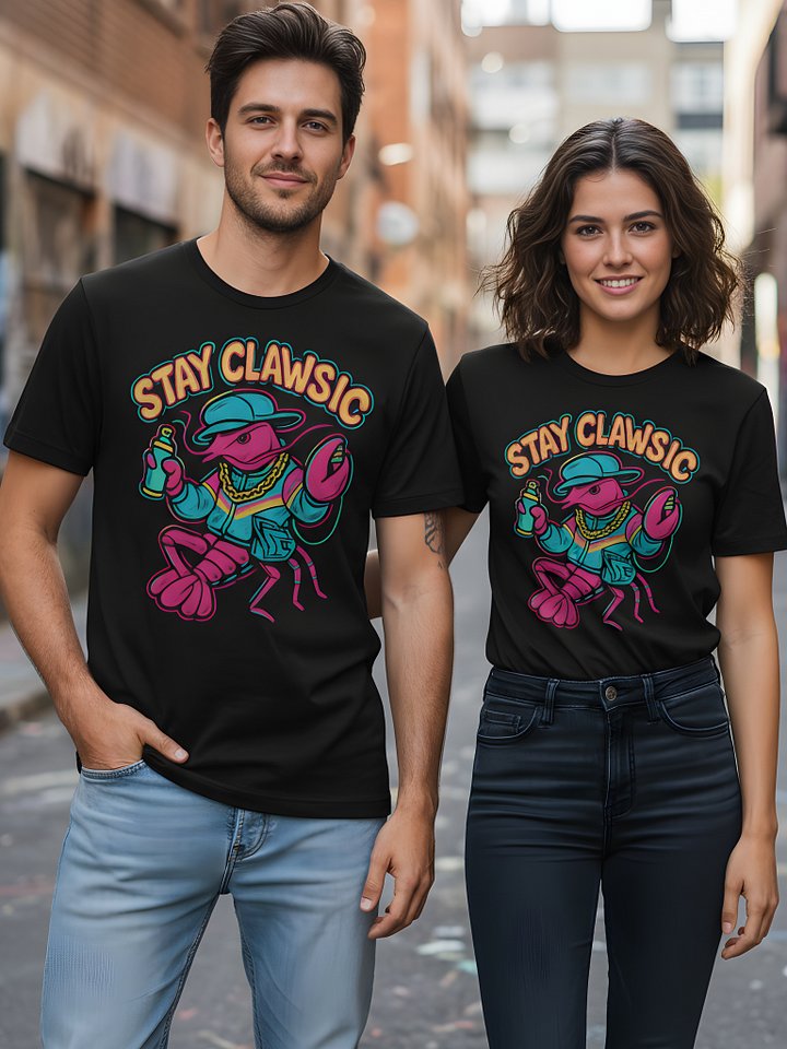 Stay Clawsic T-Shirt – Retro 90s Lobster Hip-Hop Lobster Tee product image (1)