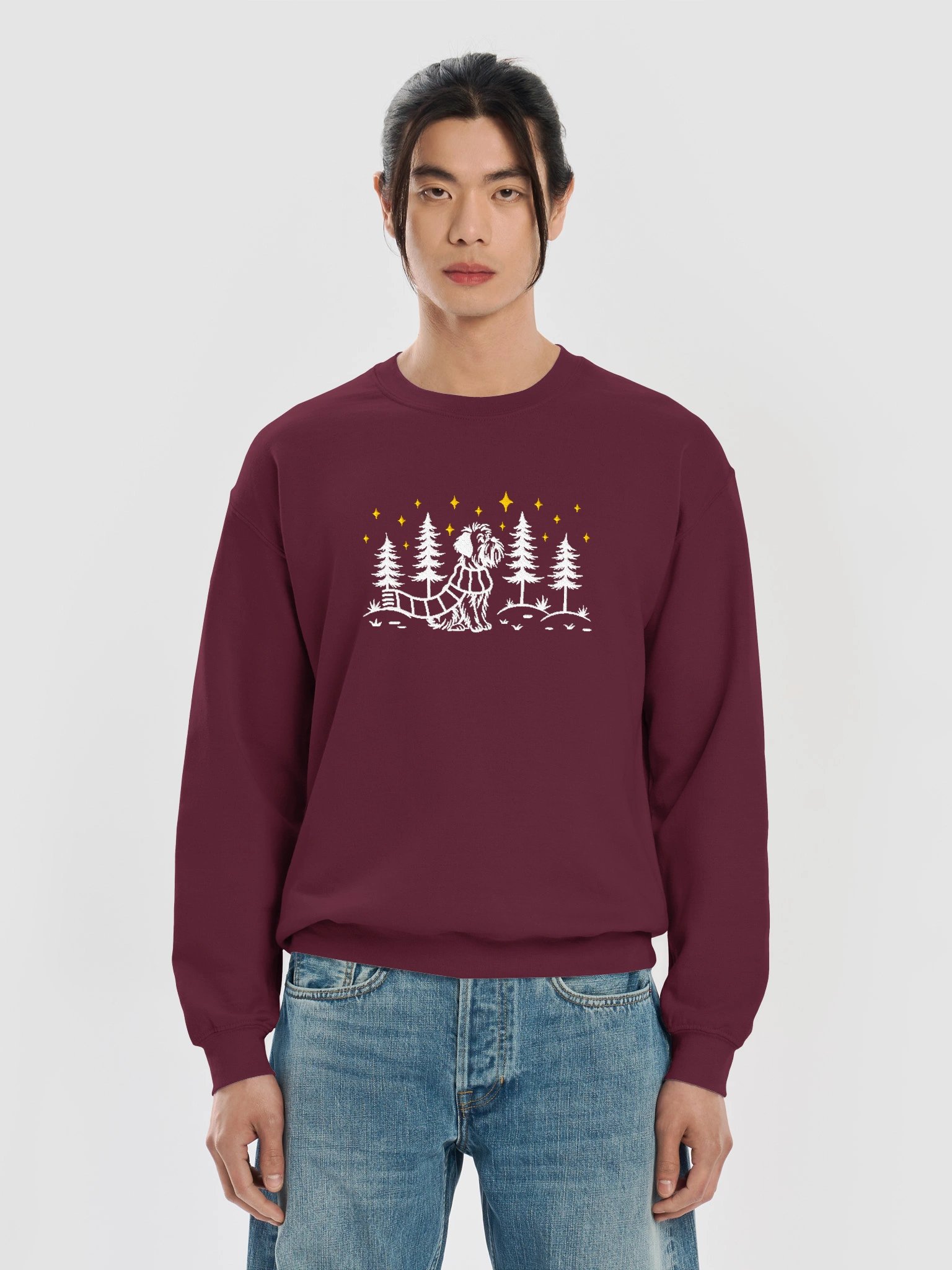 Brussels Griffon Winter/Christmas Line Art Design Embroidered Sweatshirt product image (31)