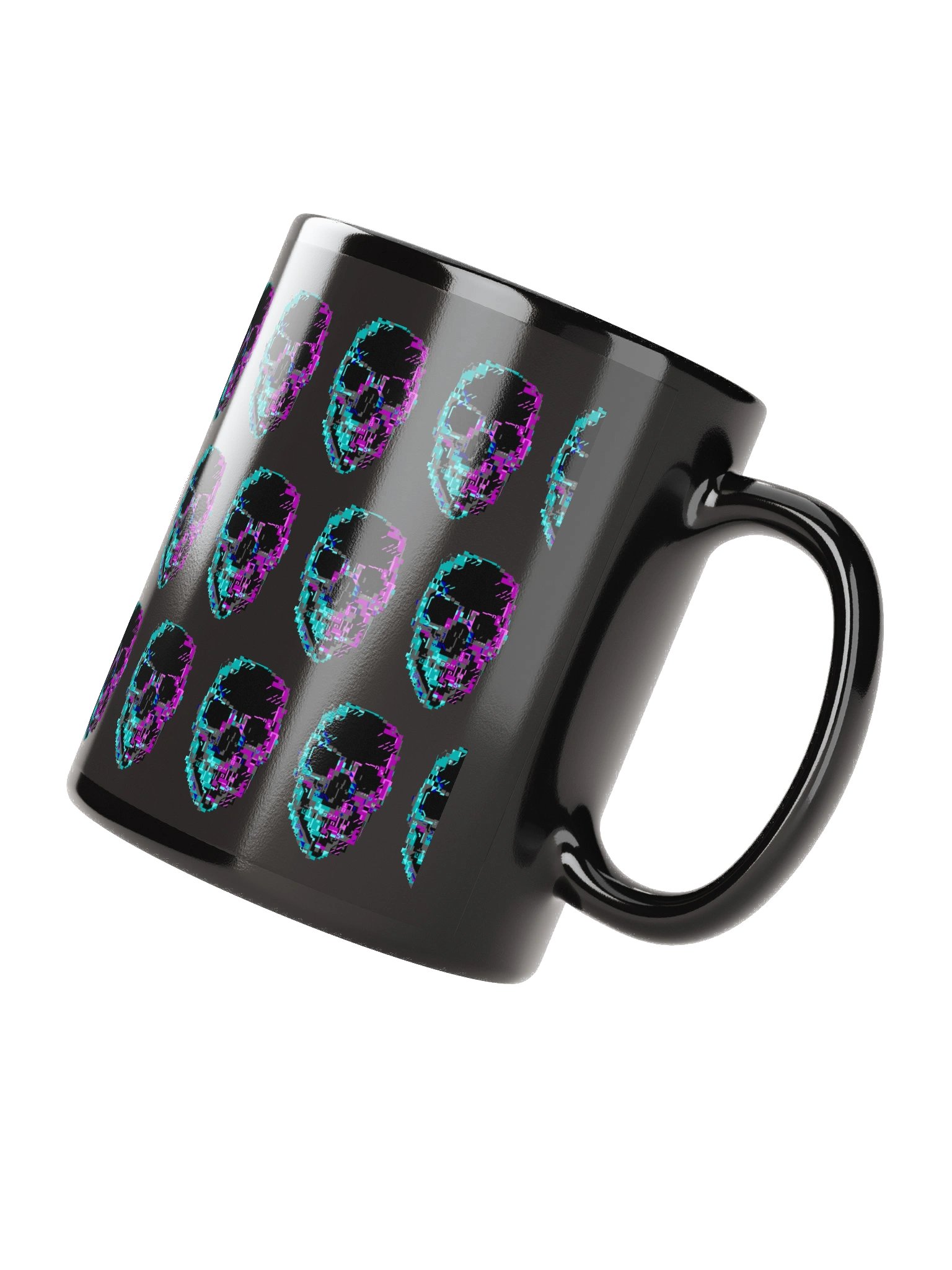 Cyberpunk ASCII Glitch Skull Mug product image (3)