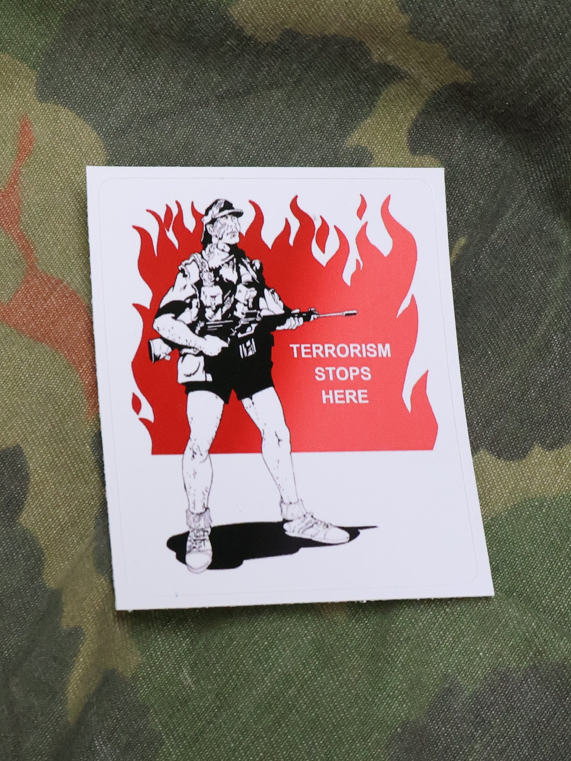 "TERRORISM STOPS HERE" STICKER product image (1)