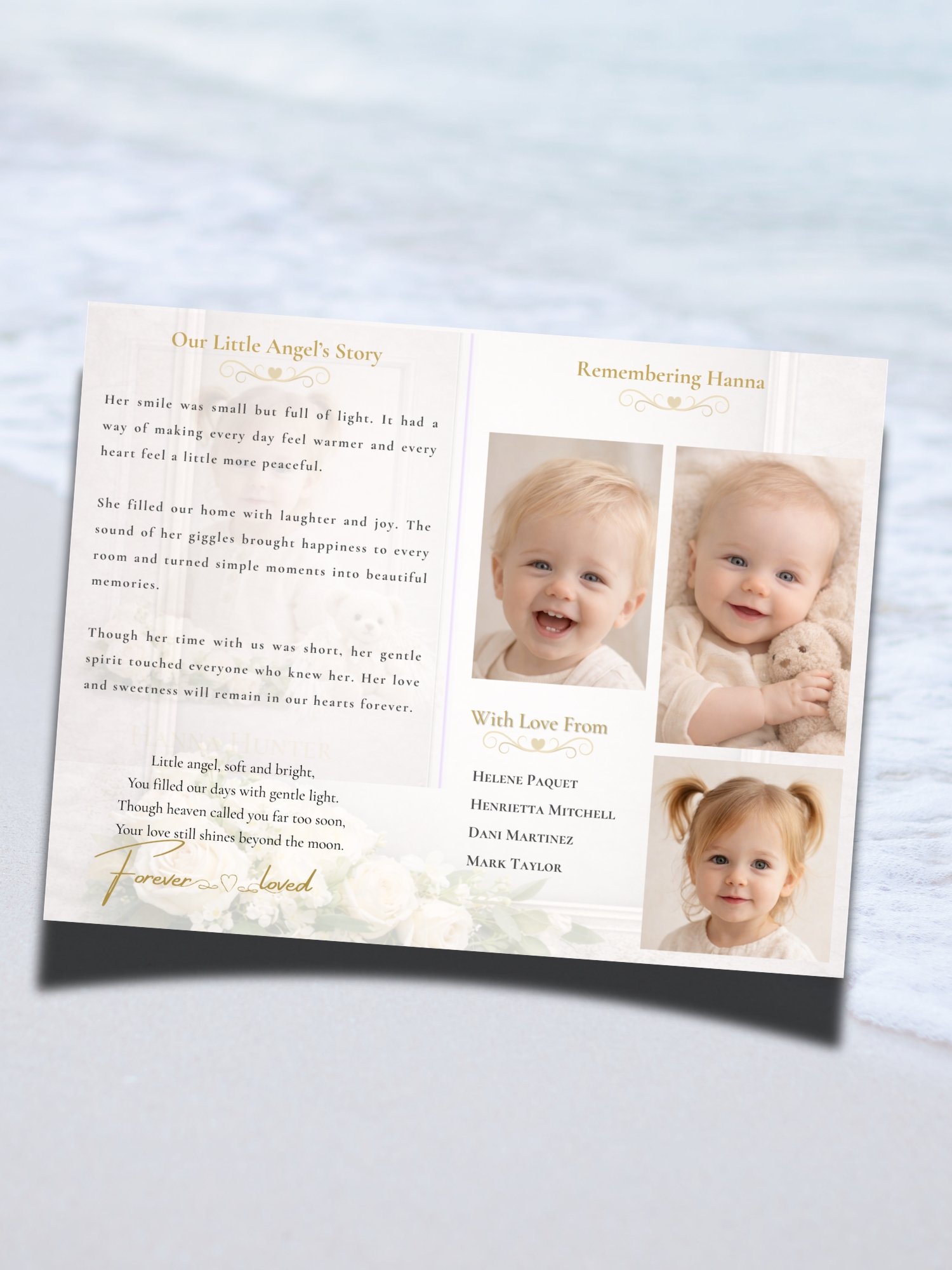 Baby Girl Funeral Program Template – Editable 4-Page Canva Bifold product image (3)