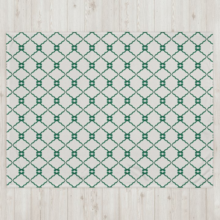 Bows and Ribbon in White and Green Throw Blanket product image (2)