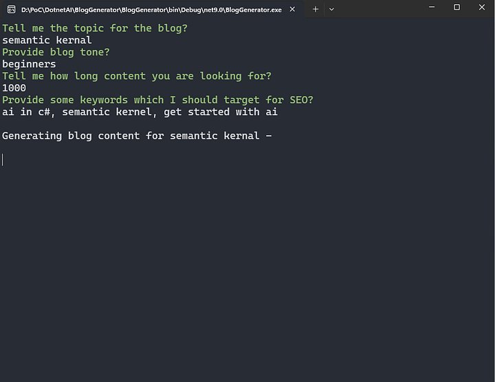 Blog Generator using C# and Semantic Kernel product image (2)