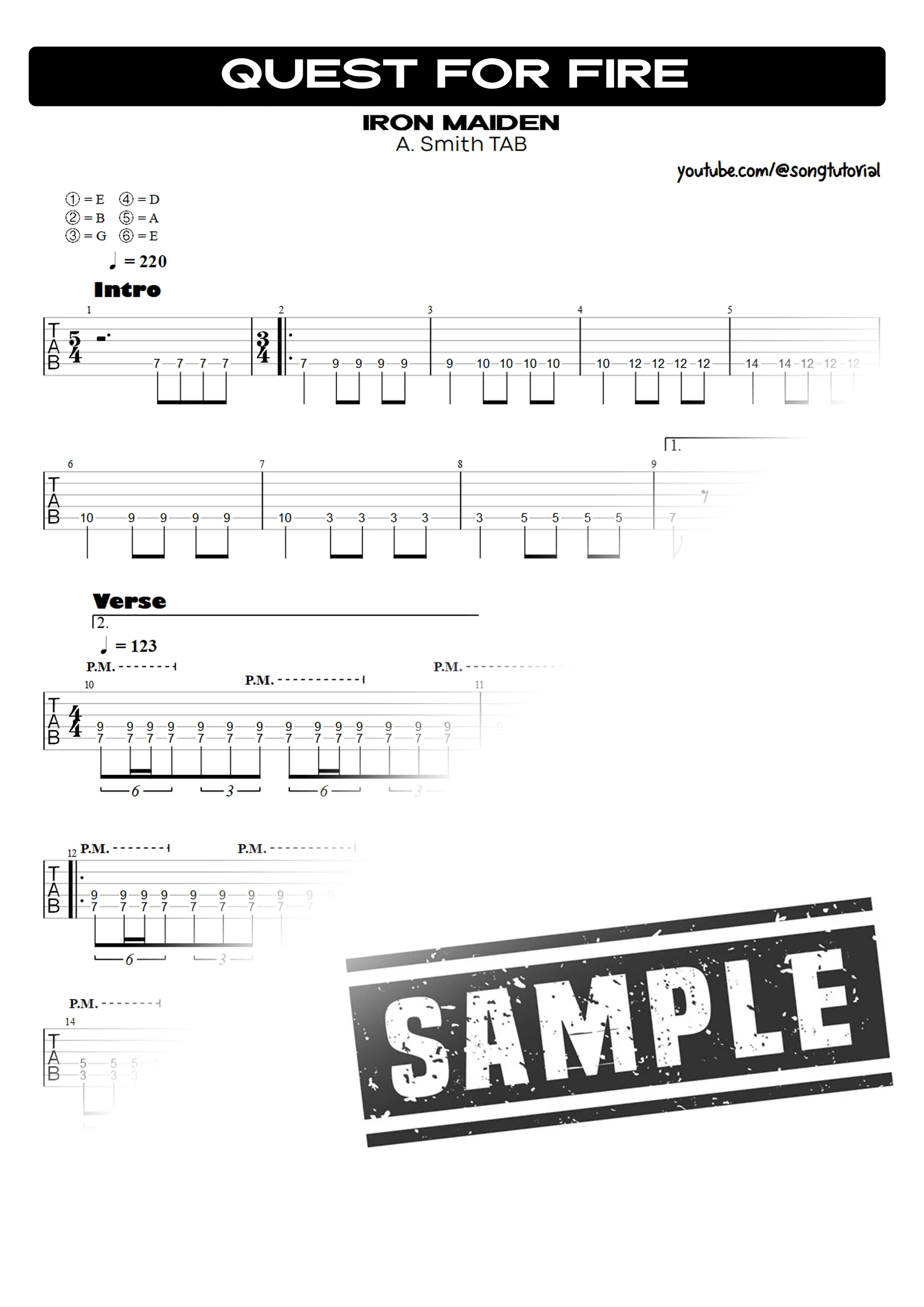 Quest for Fire | PDF Tab + Guitar Pro | Iron Maiden product image (2)