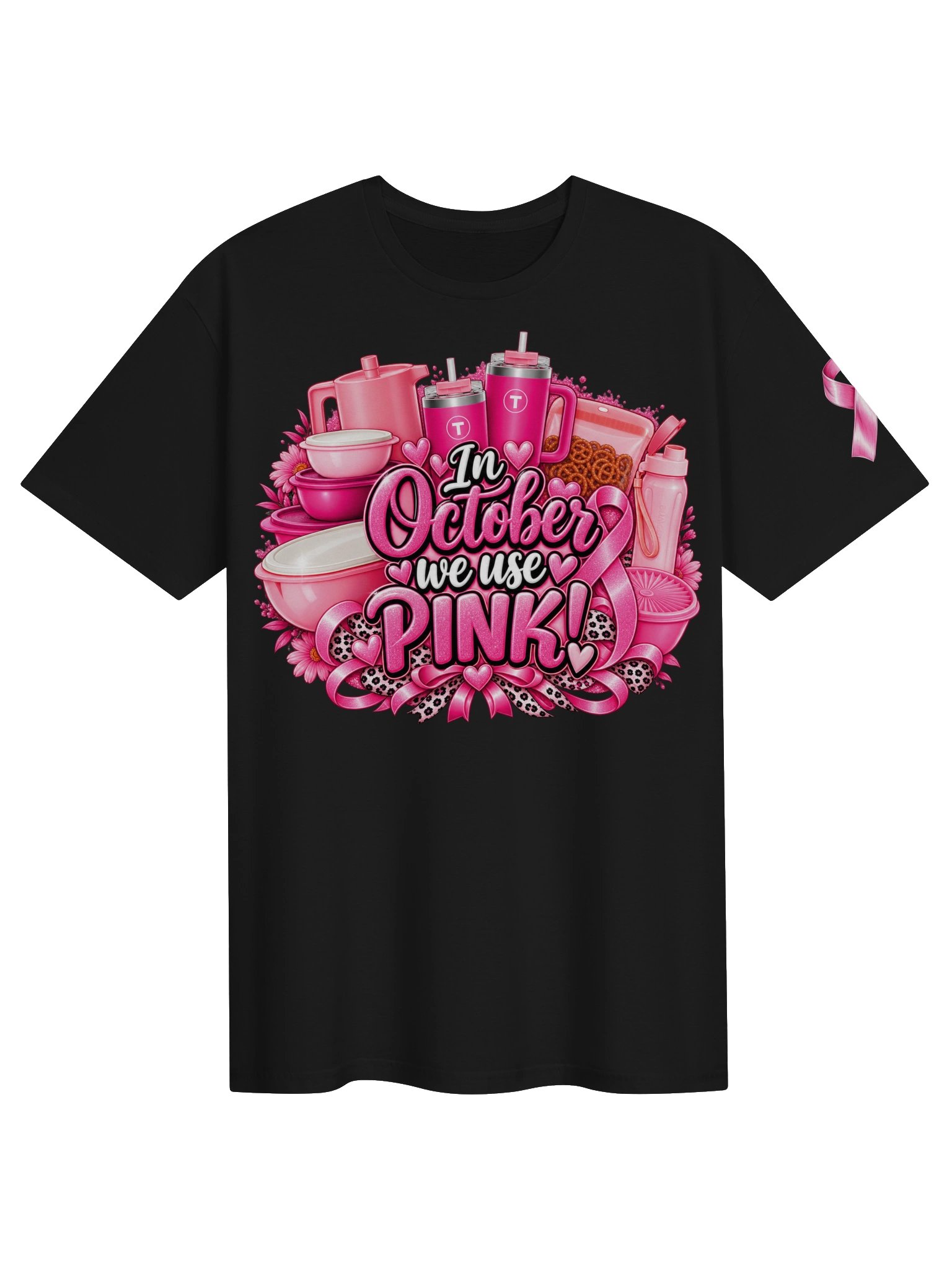 Breast Cancer Awareness Tupperware Tee (Includes left sleeve design) product image (6)