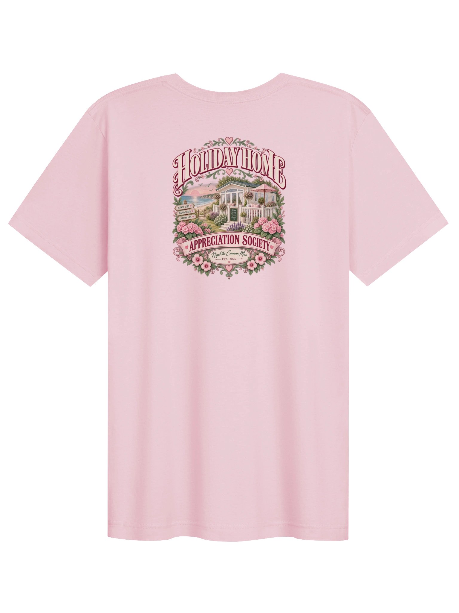 Holiday Home Appreciation Society | Pink Floral Tee product image (2)
