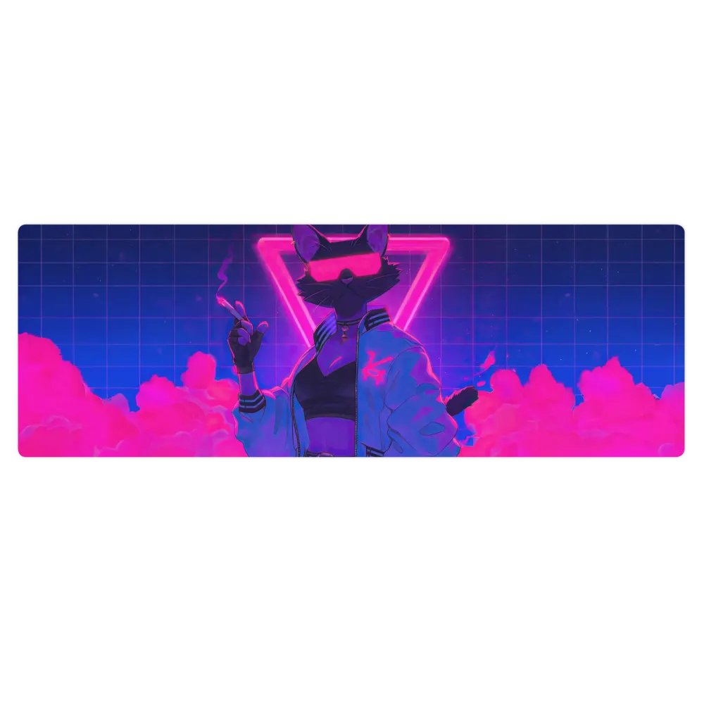 Neon Cat Yoga Mat product image (1)