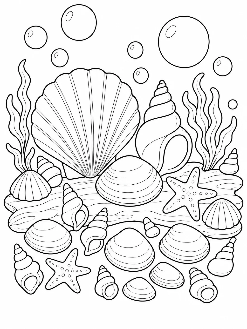 Shells and the Sea: 15 Easy Coastal Coloring Pages product image (3)