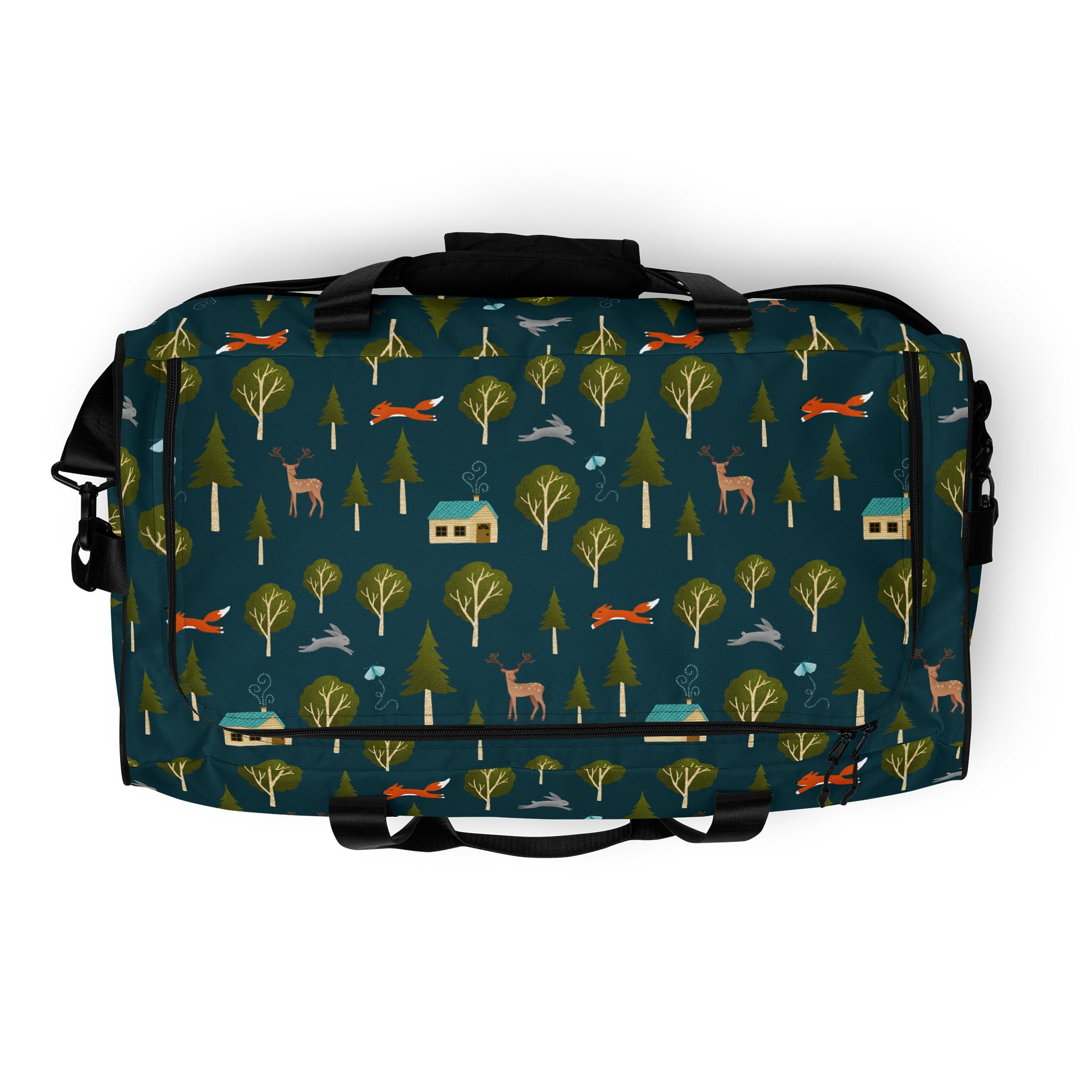 Cozy Cabin and Forest Animals Duffel Bag product image (8)