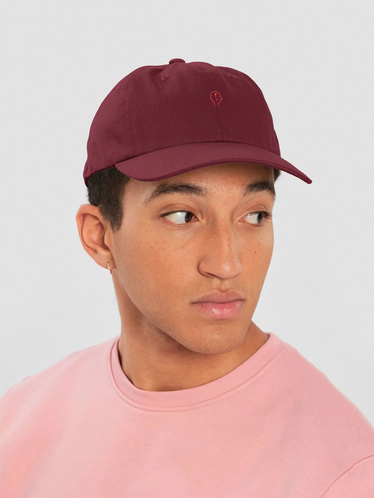 EXCLAIMING MENTALLY (sm. design, red thread) classic dad hat product image (14)