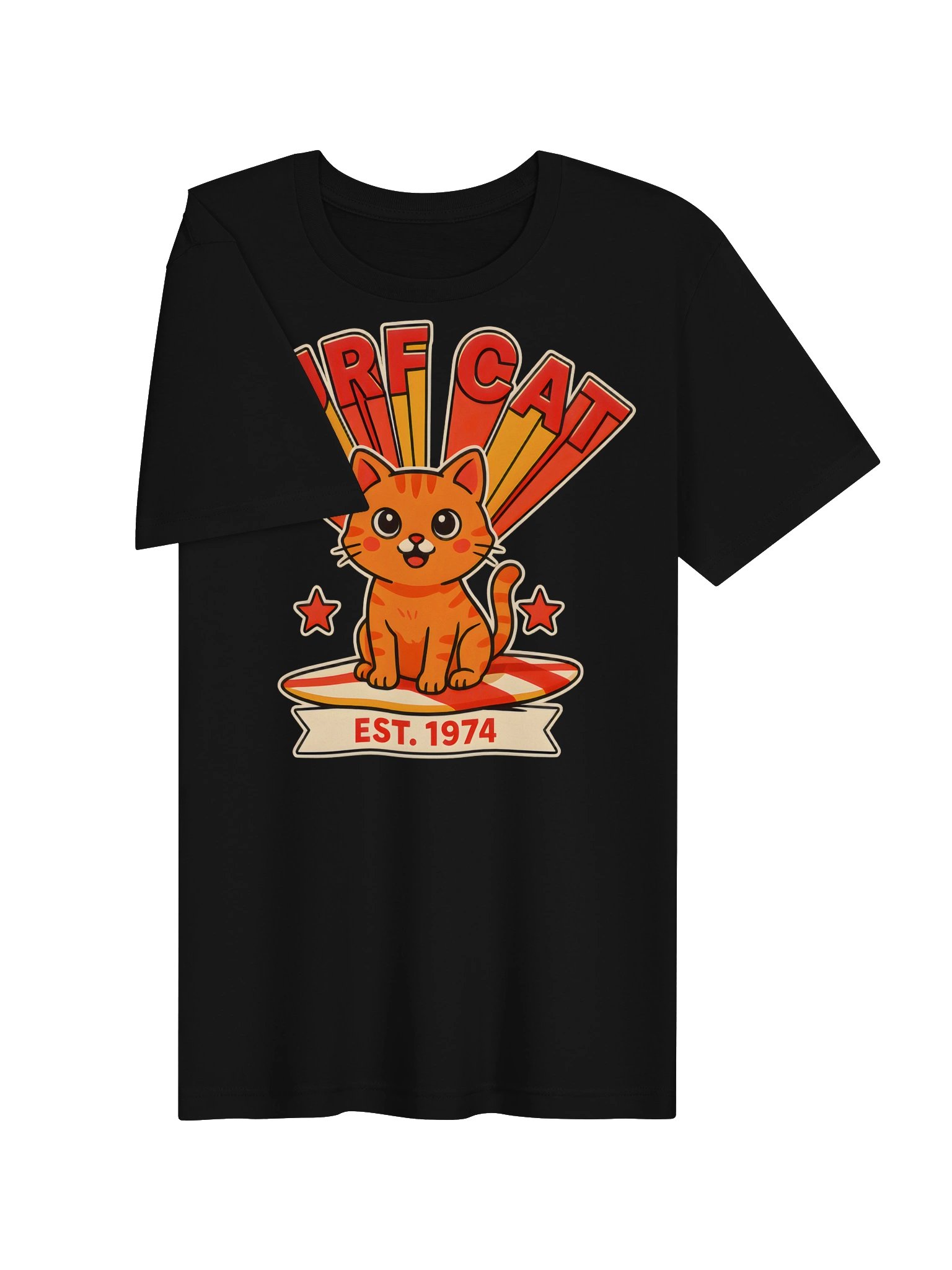 Surf Cat Retro T-Shirt product image (3)