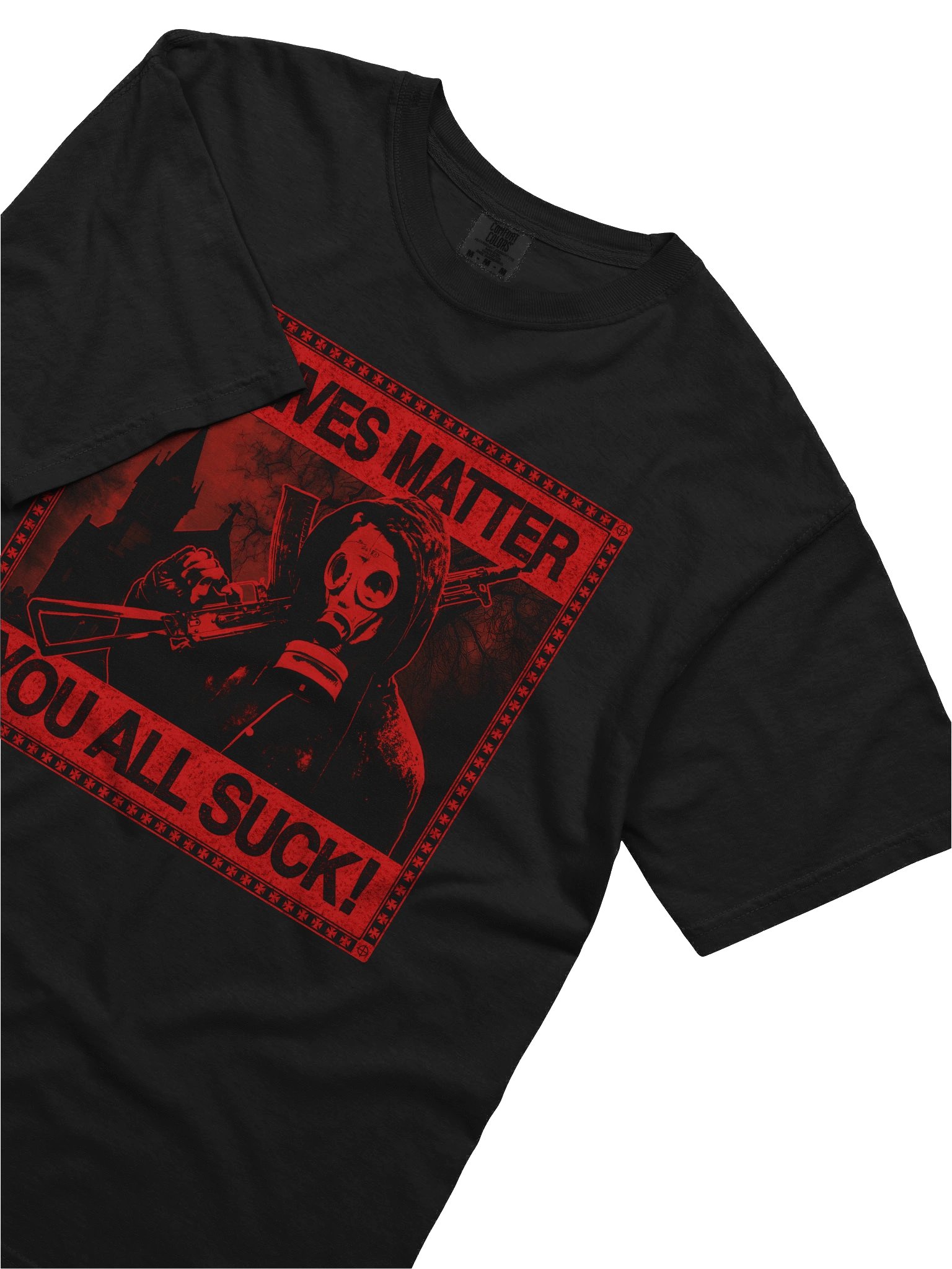 "NO LIVES MATTER" TSHIRT RED BACKPRINT product image (5)