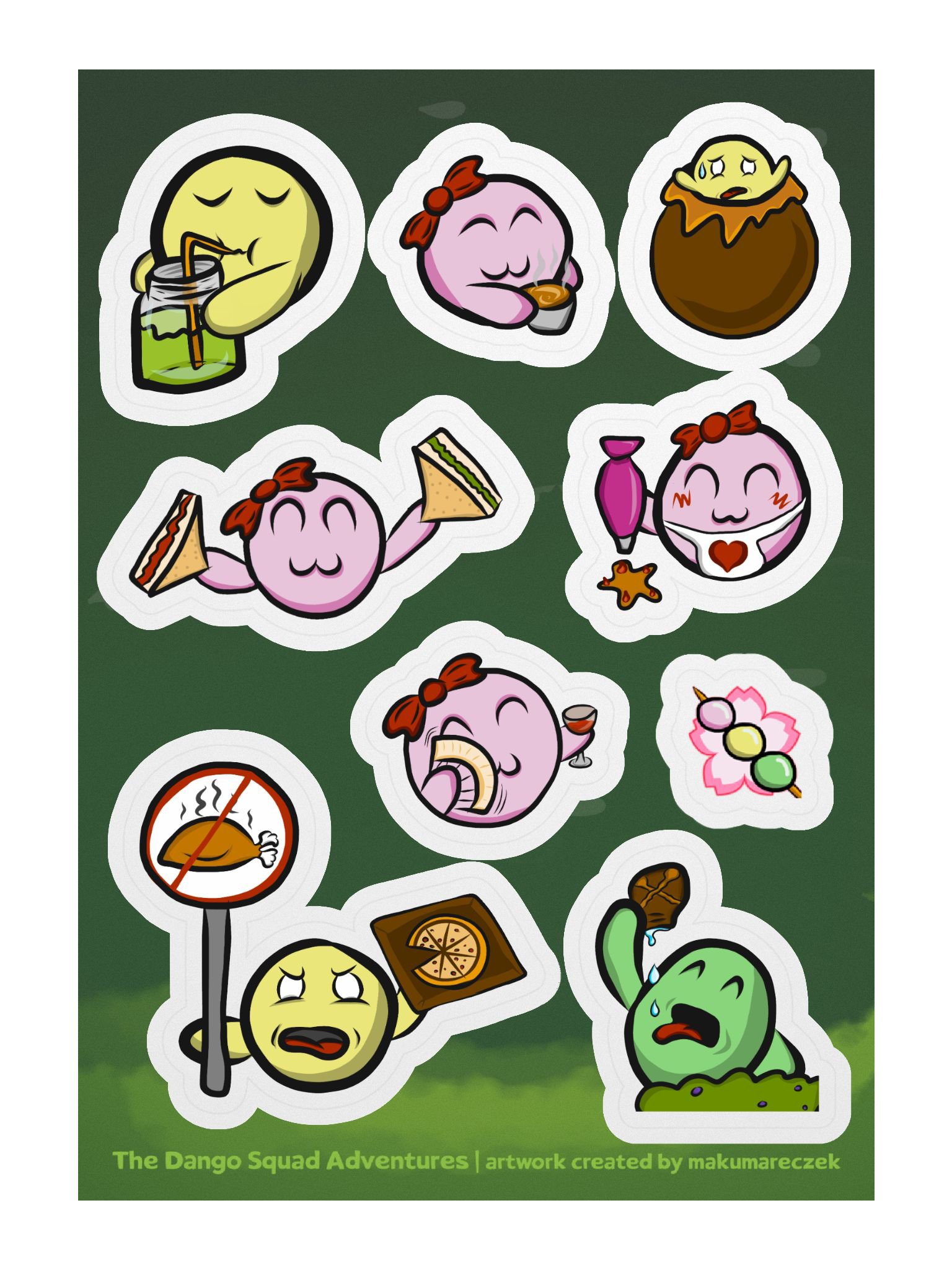 Dango Food & Snacks Set - Kiss Cut Sticker Sheet product image (1)
