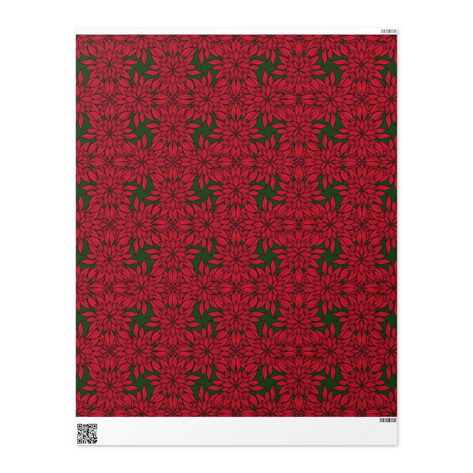 Red Bloom Floral Wrapping Paper product image (2)