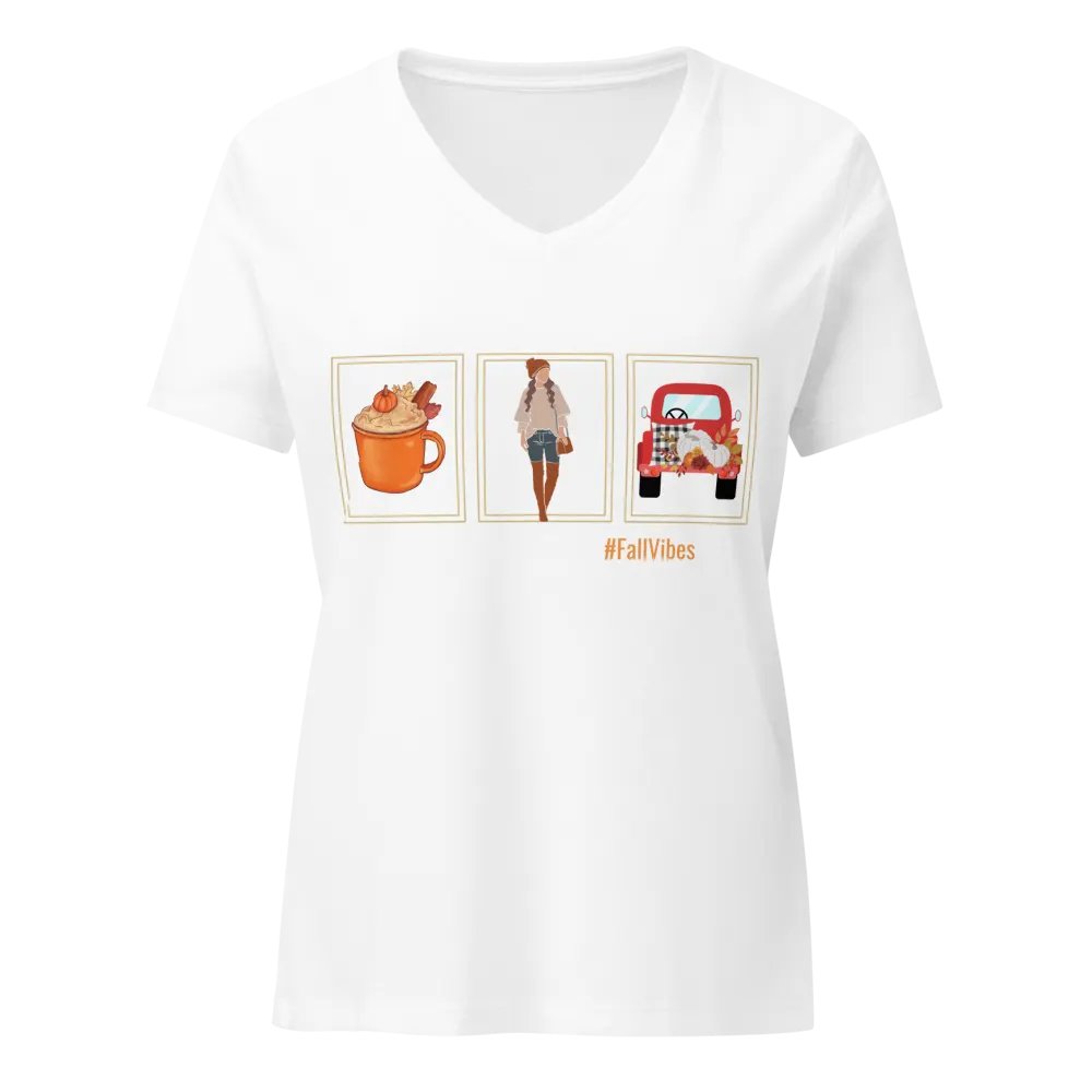 Fall Vibes Women's V-Neck Tee product image (1)