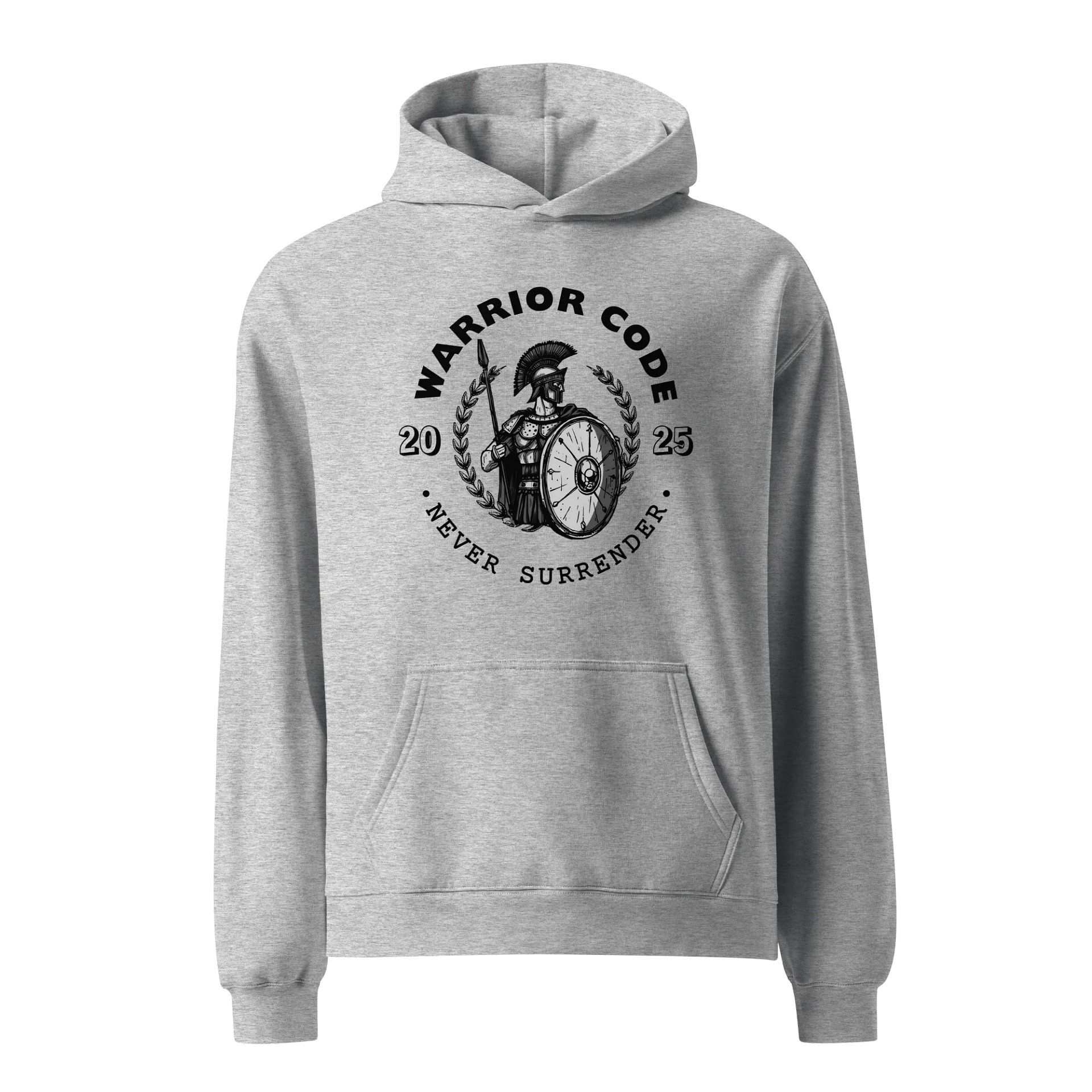 Warrior Code Hoodie – Spartan "Never Surrender" Motivational Sweatshirt (2025 Edition) product image (1)