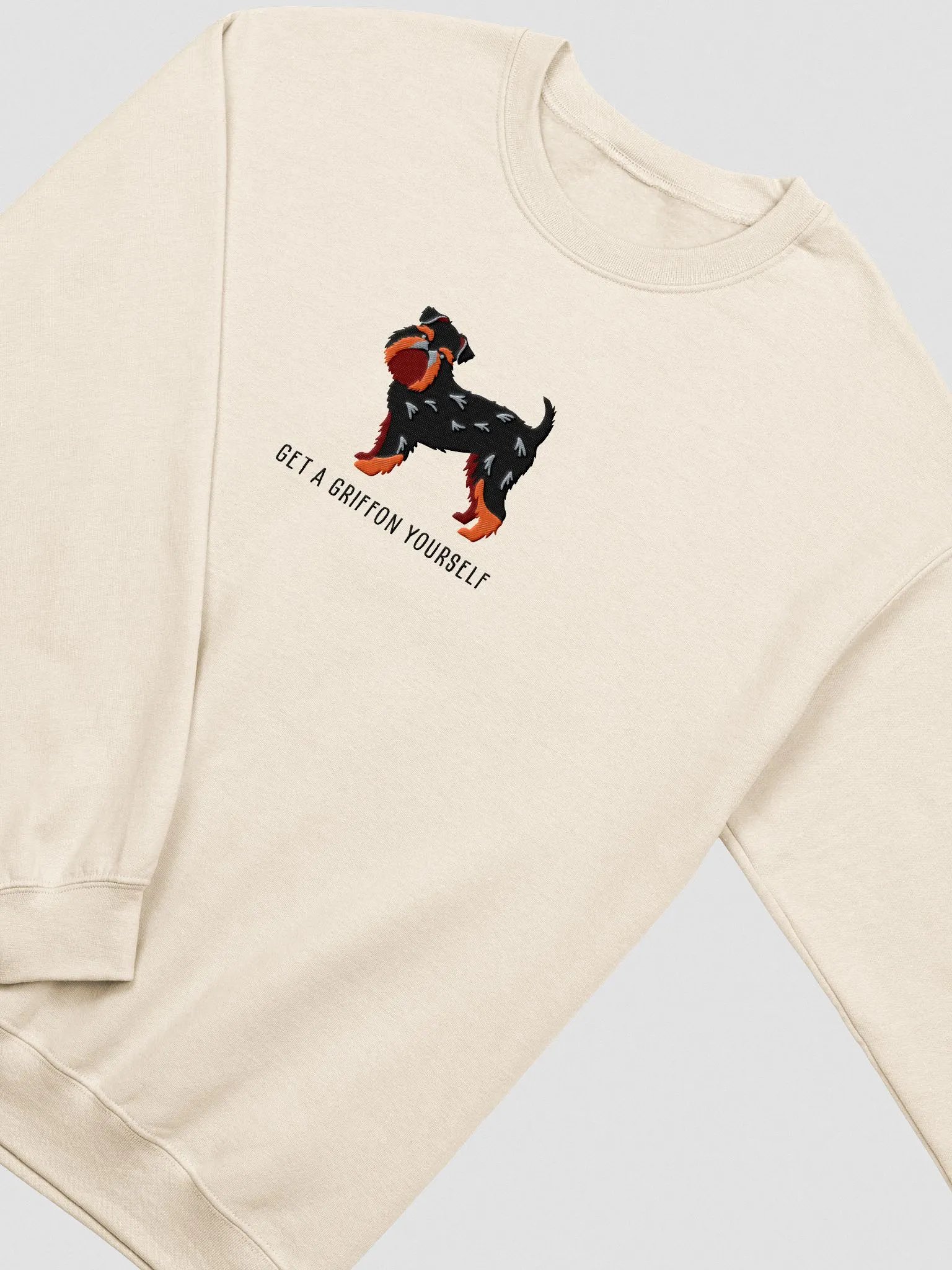 Get a Griffon Yourself Sweatshirt (Embroidered) of a Brussels Griffon(Black & Tan) product image (6)