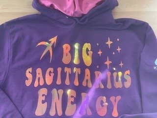 Big Sagittarius Energy Hoodie with Satin in Hood product image (2)