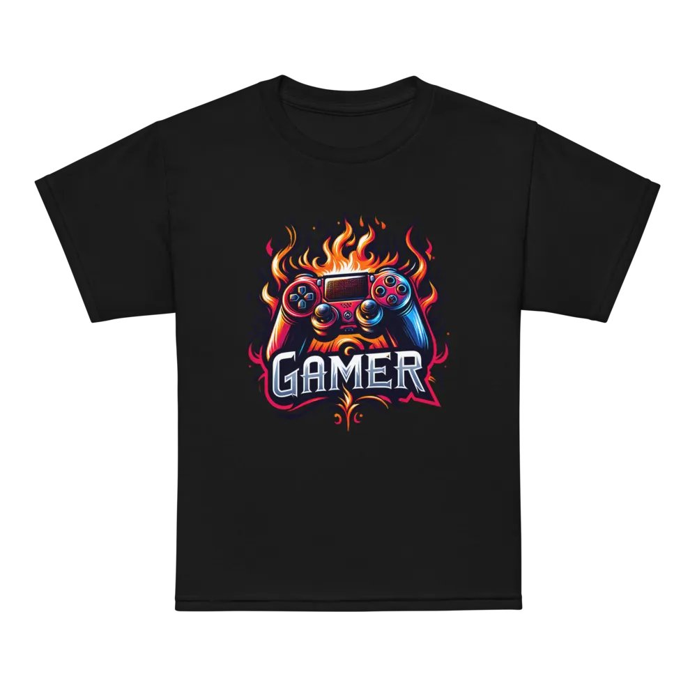 Gamer Flaming Graphic Youth Tee product image (7)