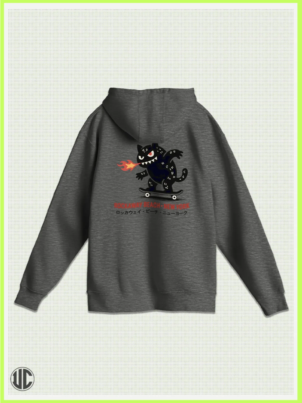 UnkoCon – Rockaway Beach NY Skater Pullover Hoodie product image (1)