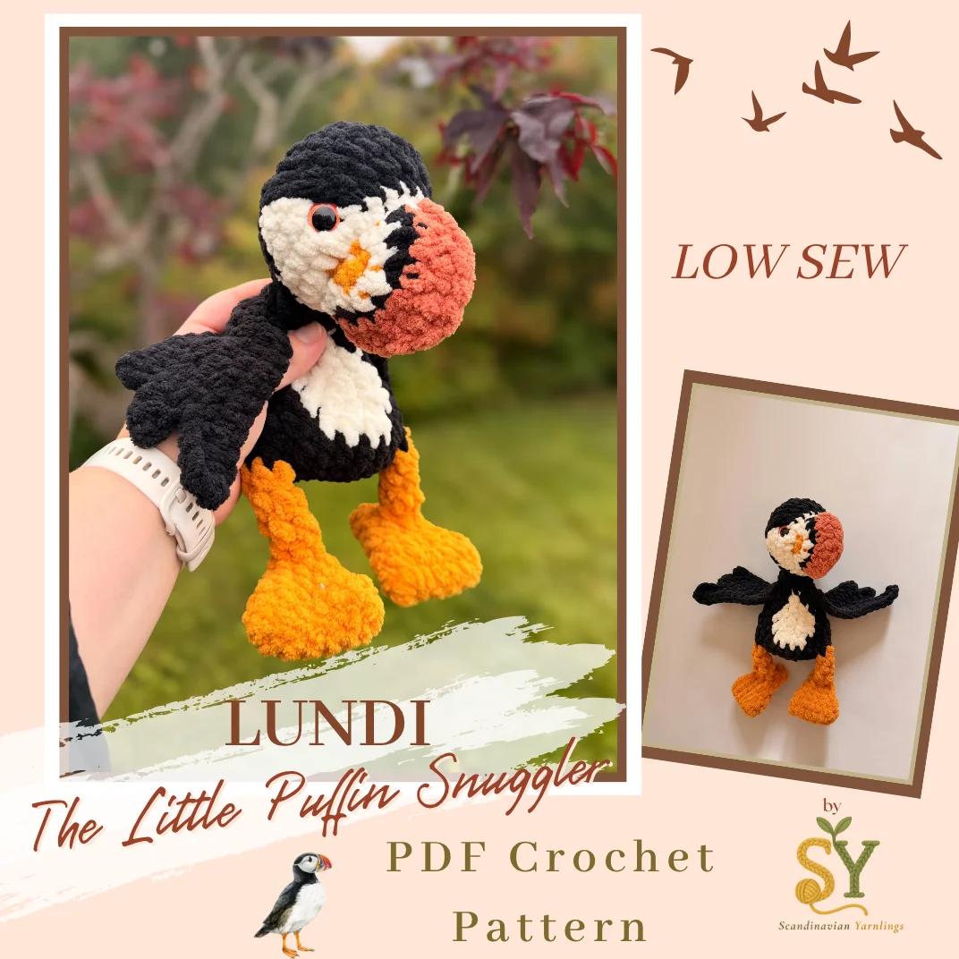 Crochet Pattern: Lundi the Little Puffin Snuggler PDF - US Terms product image (1)