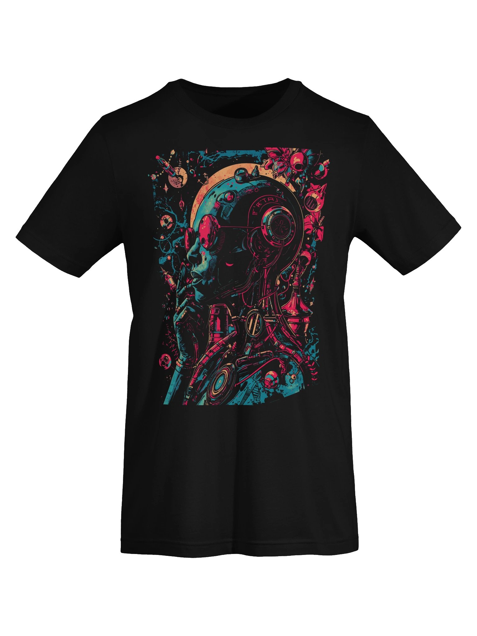 Neon Cyber Face Lightweight T-Shirt product image (4)