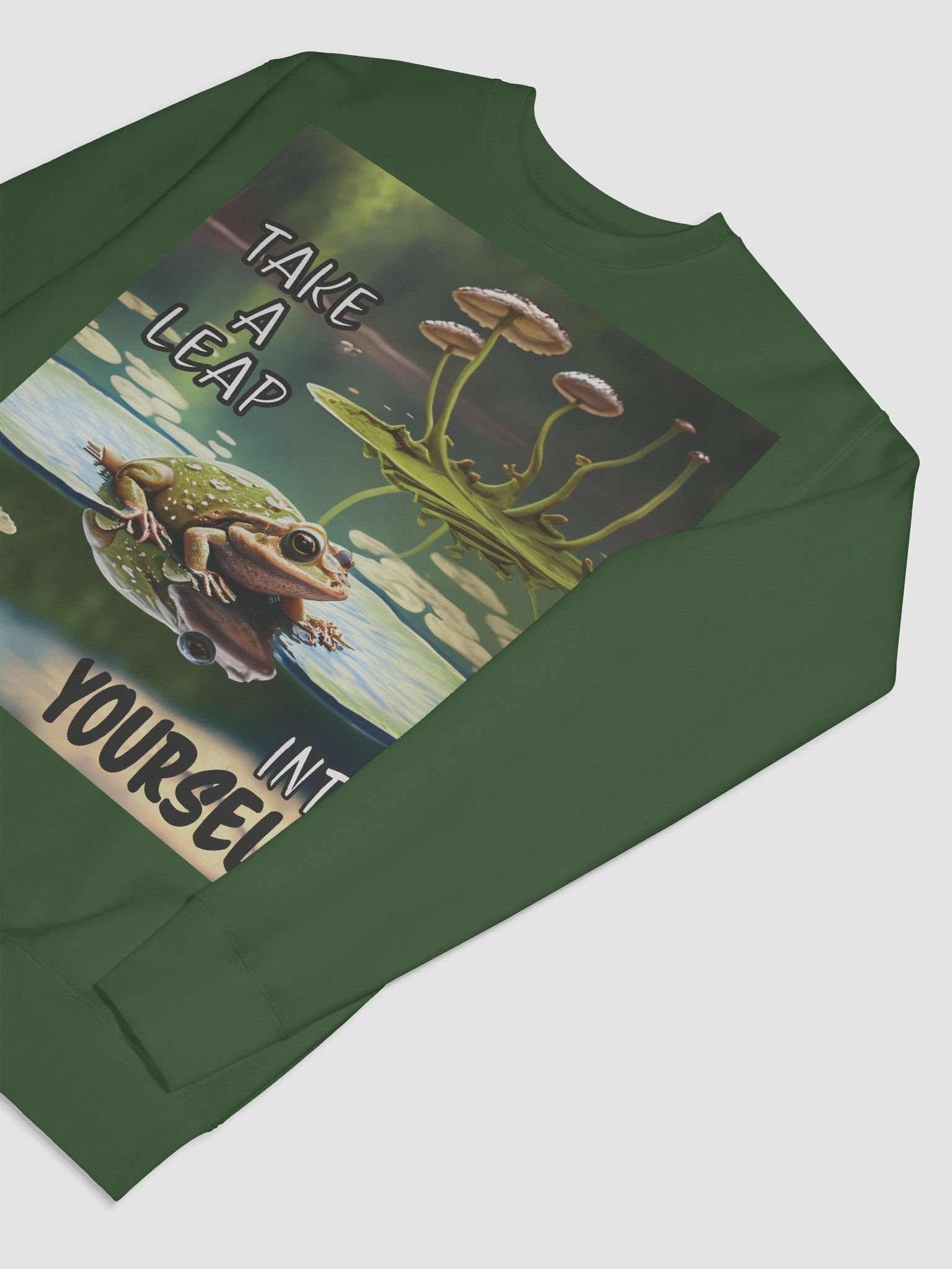 Leap into Yourself Frog Motivational Sweatshirt product image (7)