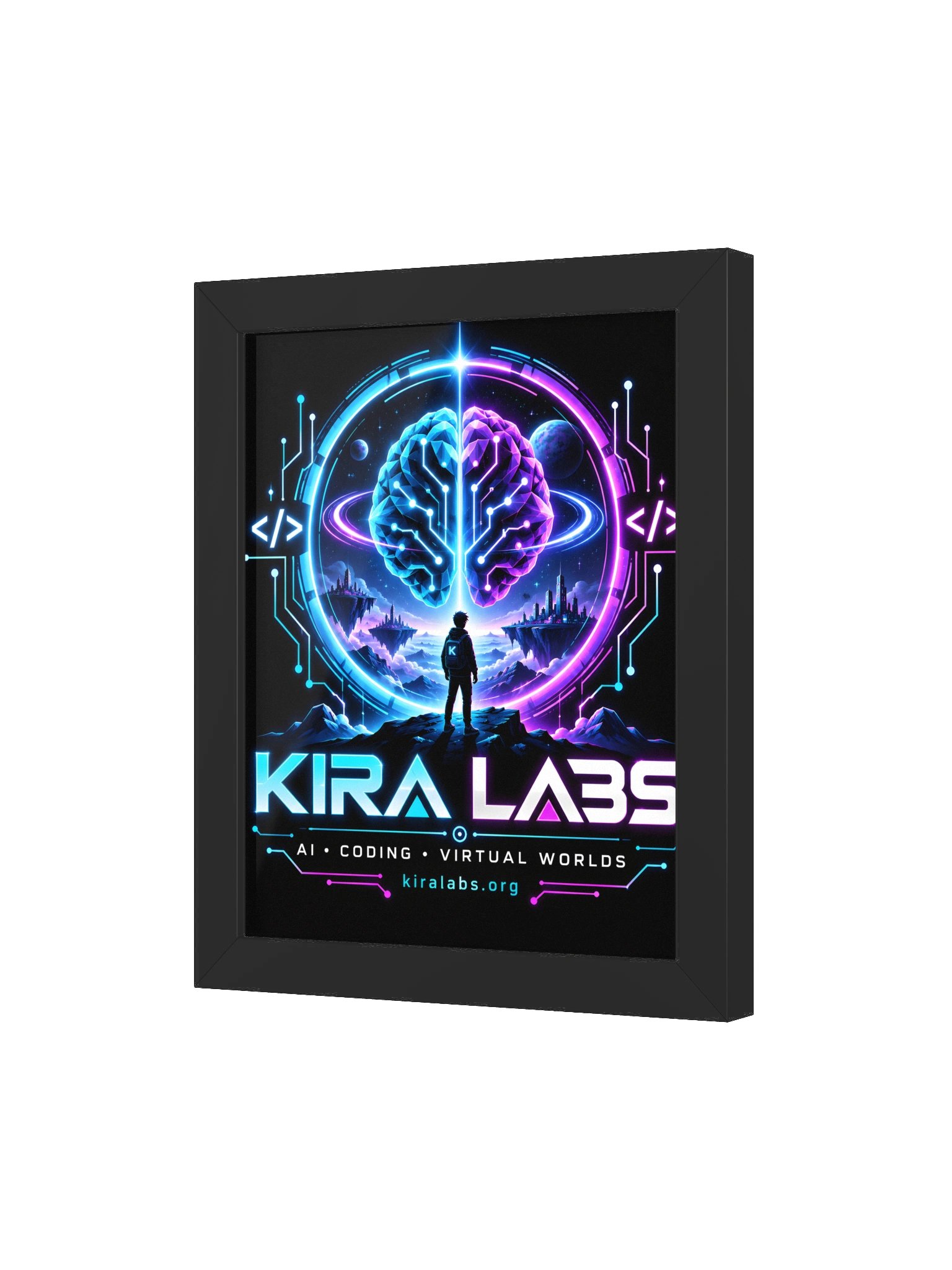 Kira Labs AI Coding Virtual Worlds Framed Poster product image (17)