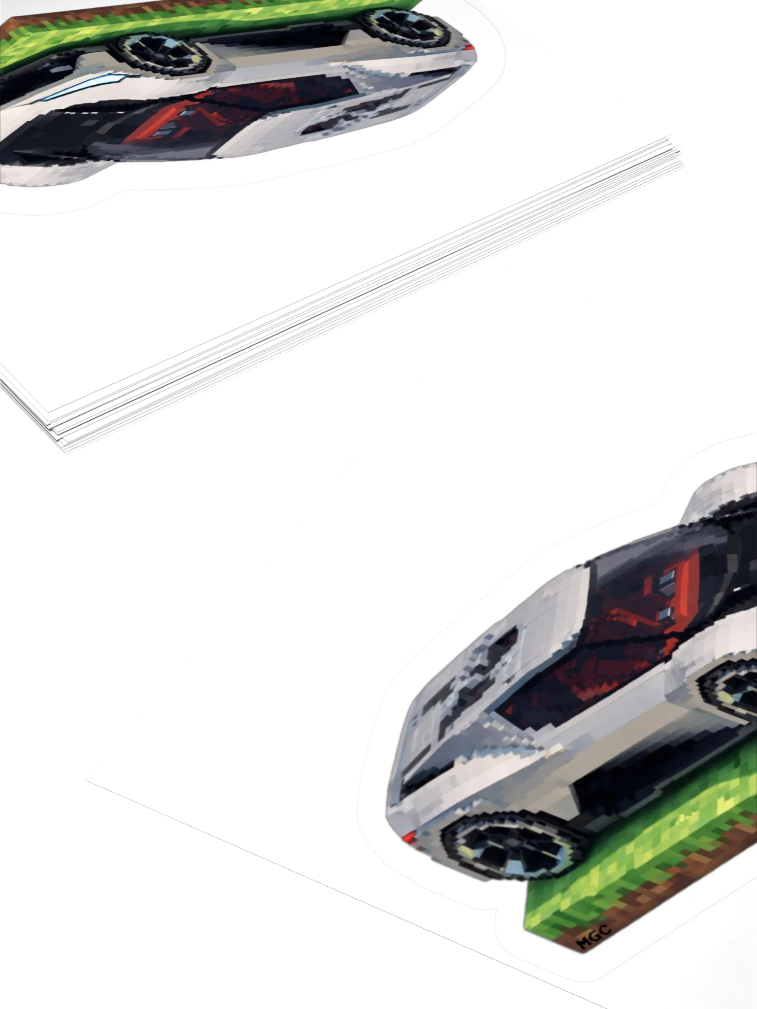 Silver Corvette CX Concept Sticker (Pixel, Retro, Minecraft) product image (12)