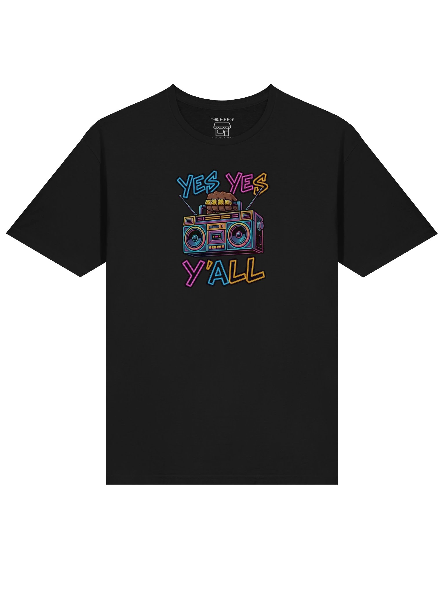 Yes Yes Y’all Boombox Hip Hop T-Shirt – Neon Graffiti Rap Tee product image (5)