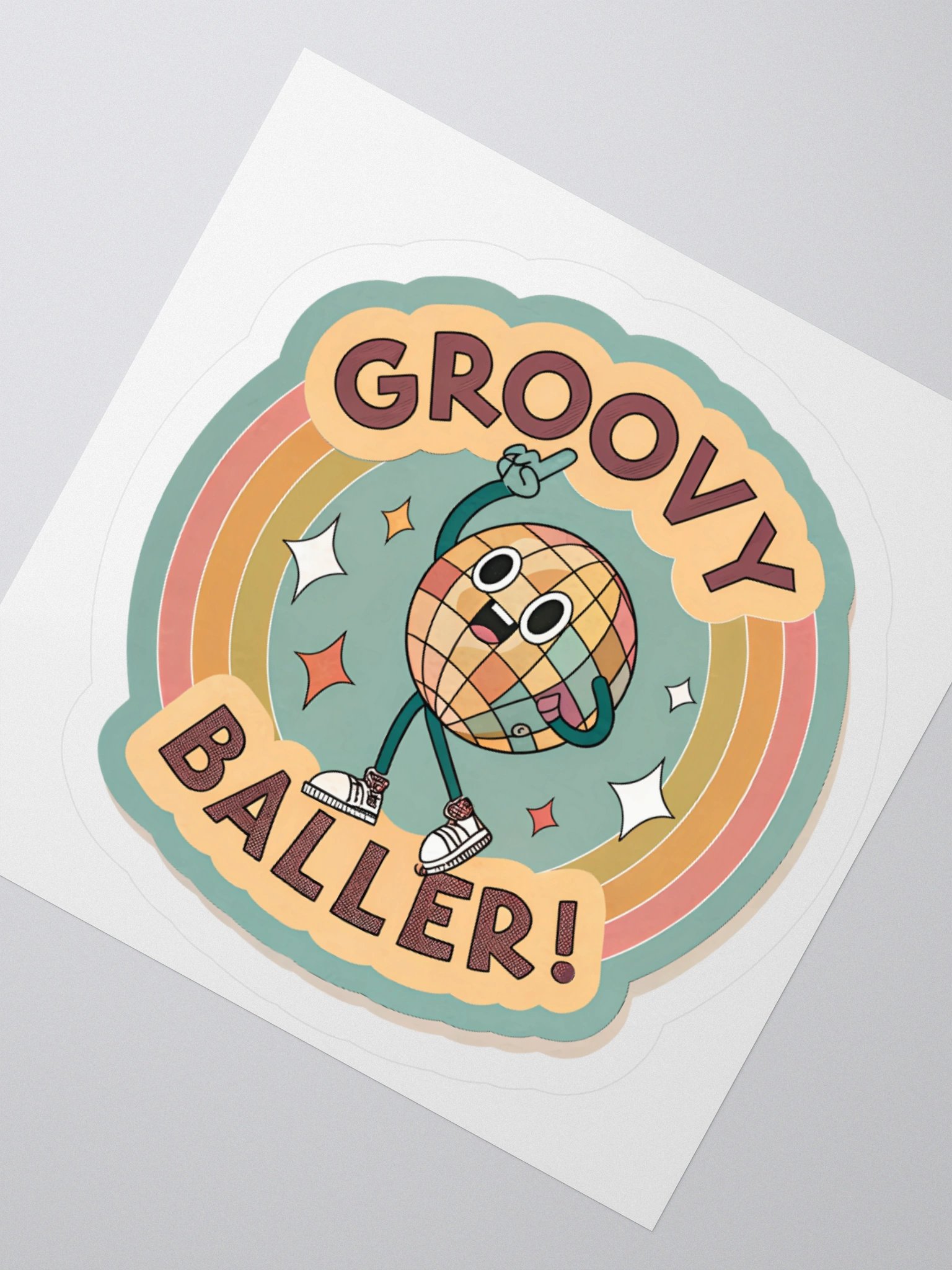 Groovy Baller Kiss Cut Stickers product image (2)