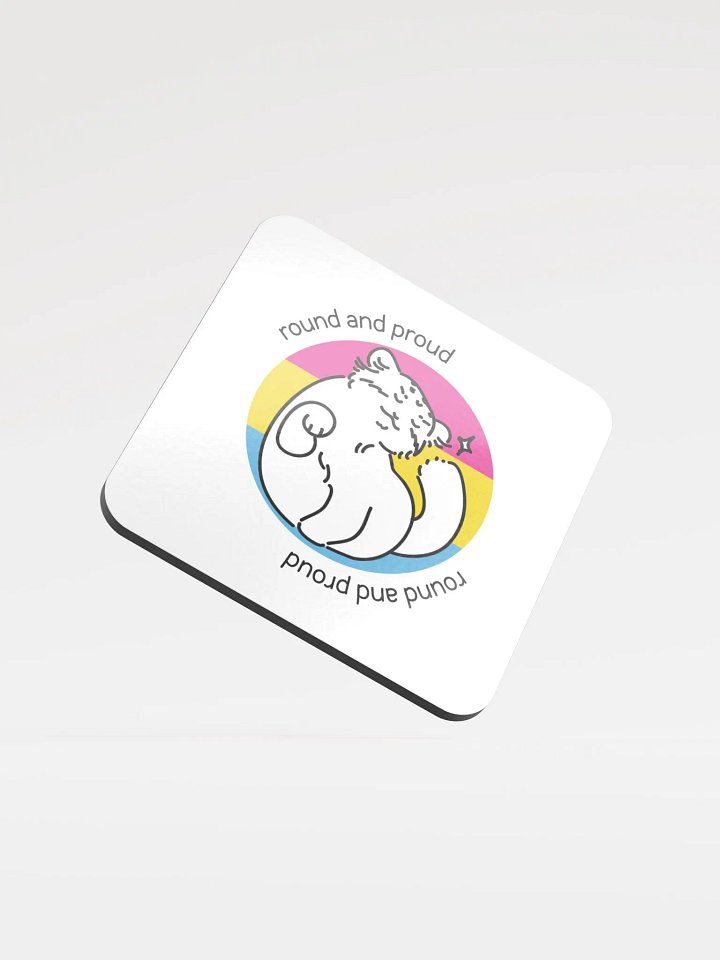Round and Proud Manul Pansexual Version - Coaster product image (1)
