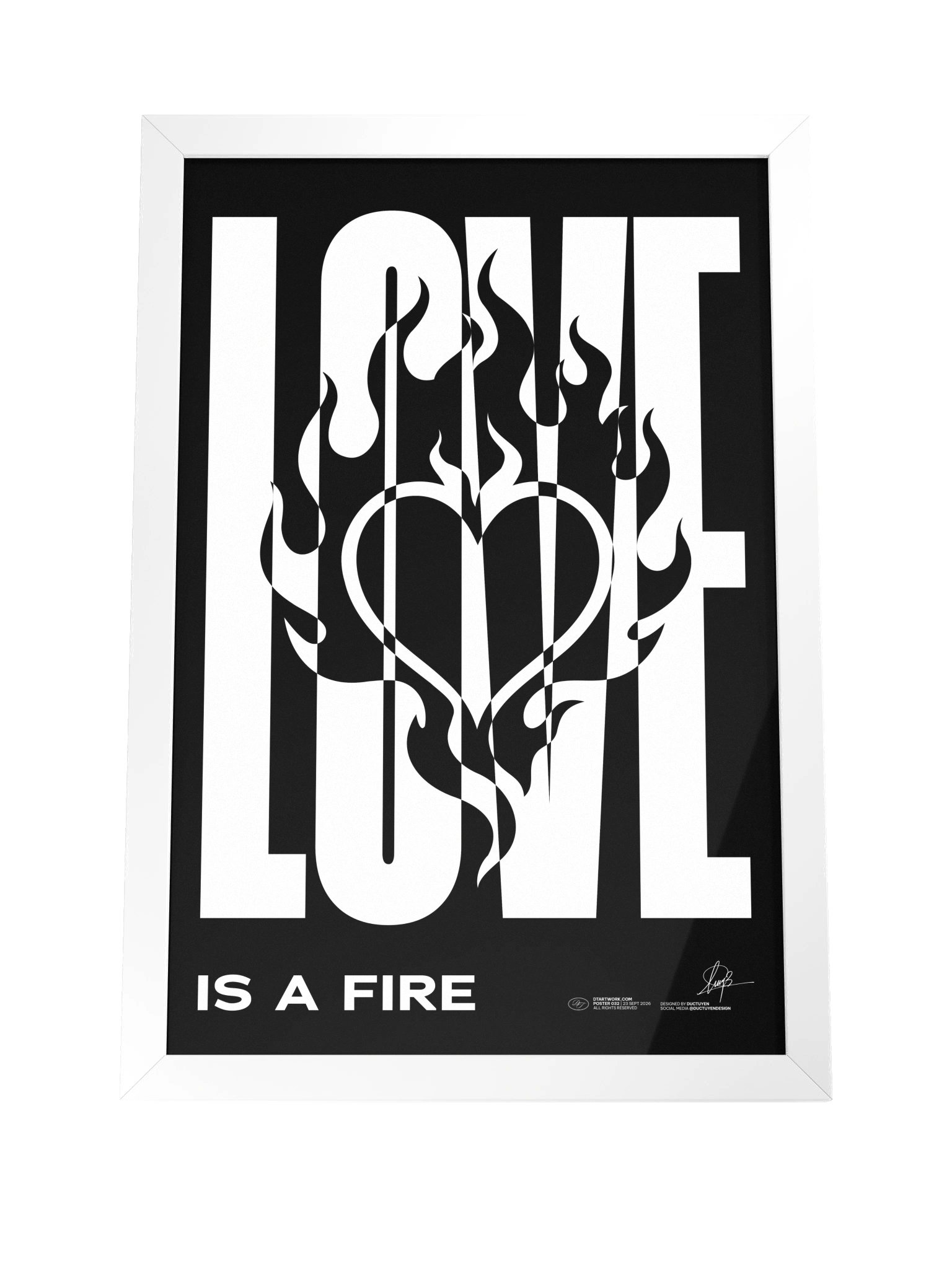 "LOVE IS A FIRE" Framed Poster product image (77)