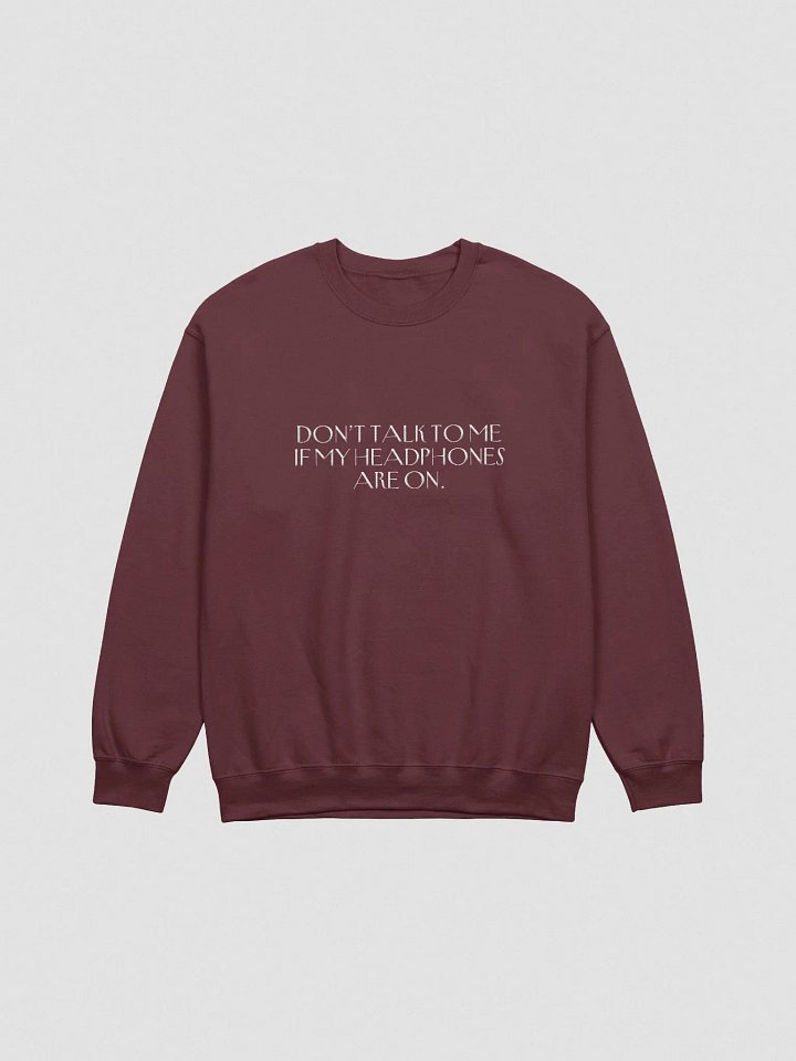 HEADPHONES ON. (lg. design, white thread) embroidered crewneck product image (16)