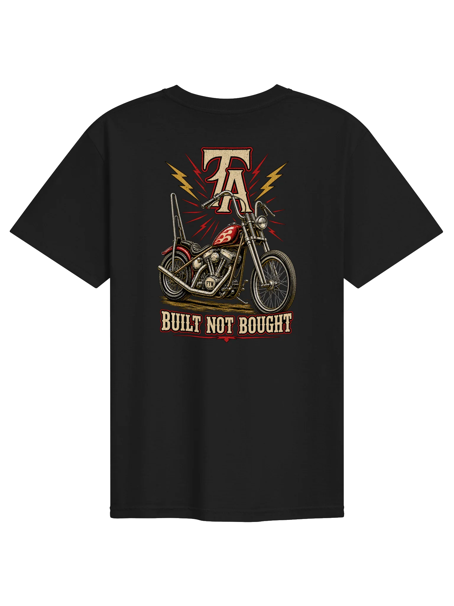 Built Not Bought | Old School Chopper Motorcycle Tee product image (1)