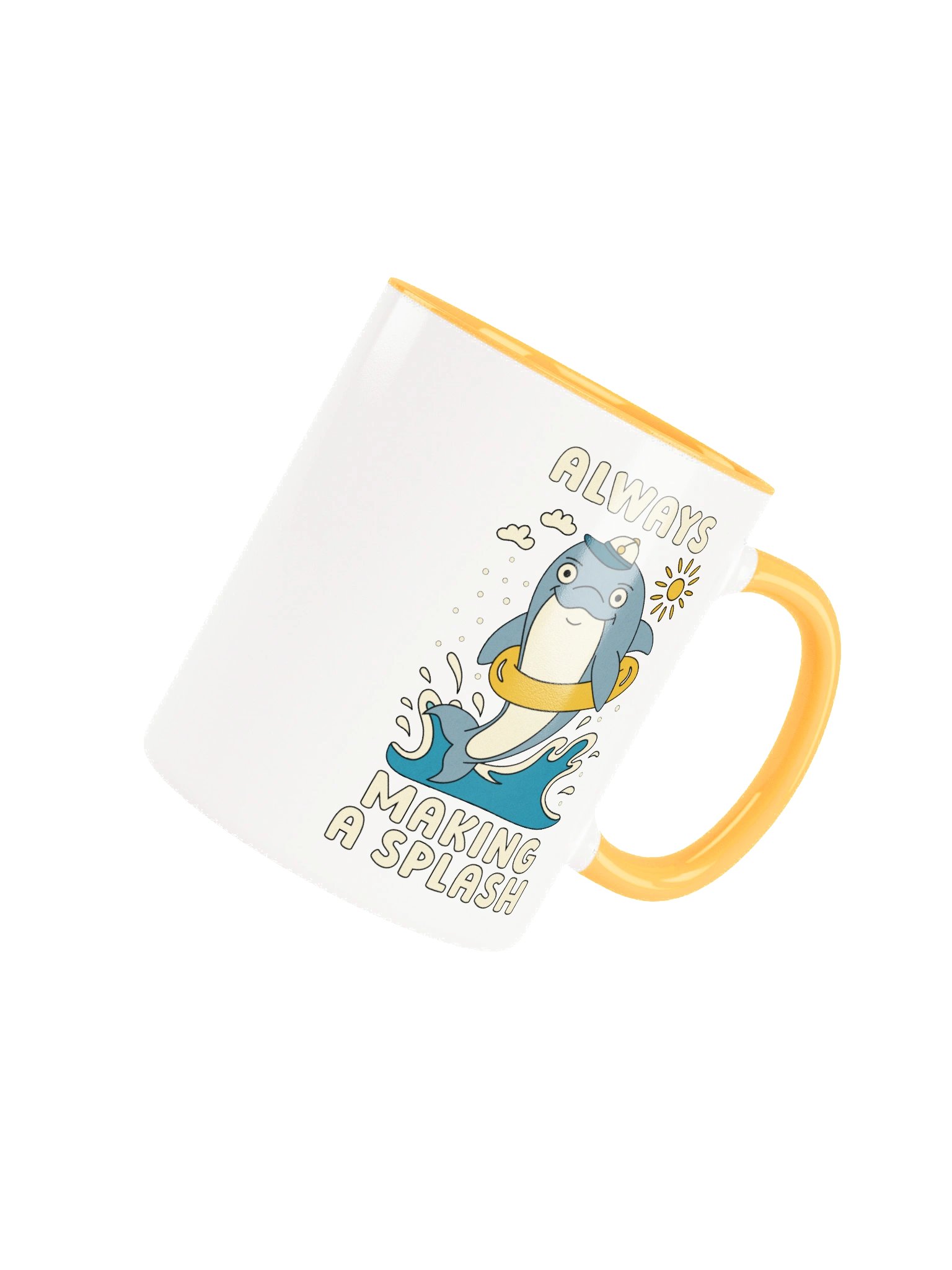 Always Making A Splash Cute Silly Funny Dolphin Mug product image (4)
