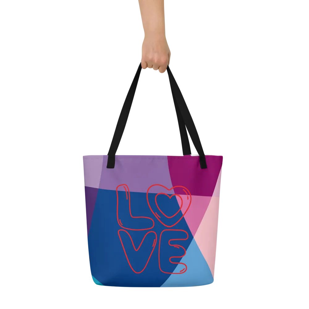“Love” Multi-color Geometric Tote Bag product image (7)
